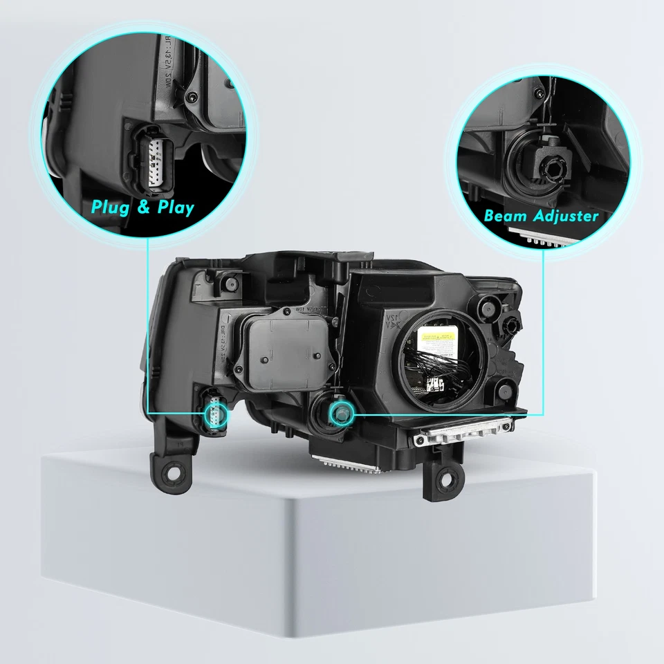 Faro derecho estilo OE para Jeep Grand Cherokee 2017-2021 HID/Xenon negro Foto 3 de 4