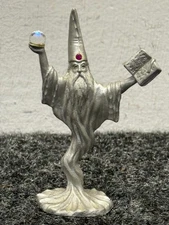 Spoontiques Pewter Wizard Magic Sorcerer w/Crystal Ball & Book - EC