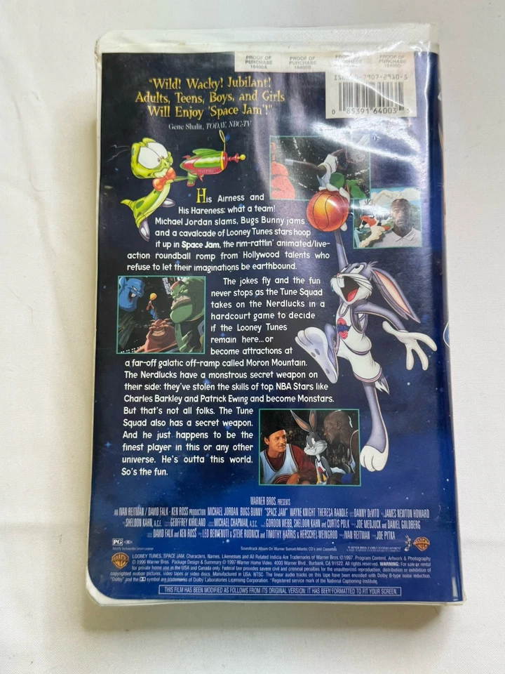SPACE JAM VHS #16400 Michael Jordan Bugs Bunny Bill Murray Danny DeVito 1997 - Image 2 of 4