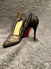 Christian Louboutin Follies pizzo 100 nero Dentelle taglia 40