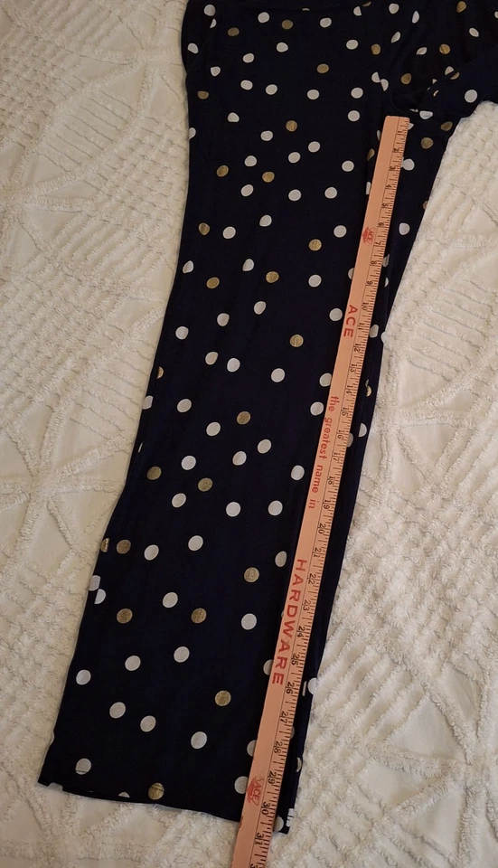 Pantalones de salón medianos Soma Intimates azul marino a lunares bolsillos elásticos en la cintura Foto 4 de 4