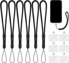 Hand Wrist Strap Lanyard with Tether Patch, 6 Pcs Adjustable Nylon Wrist Straps
