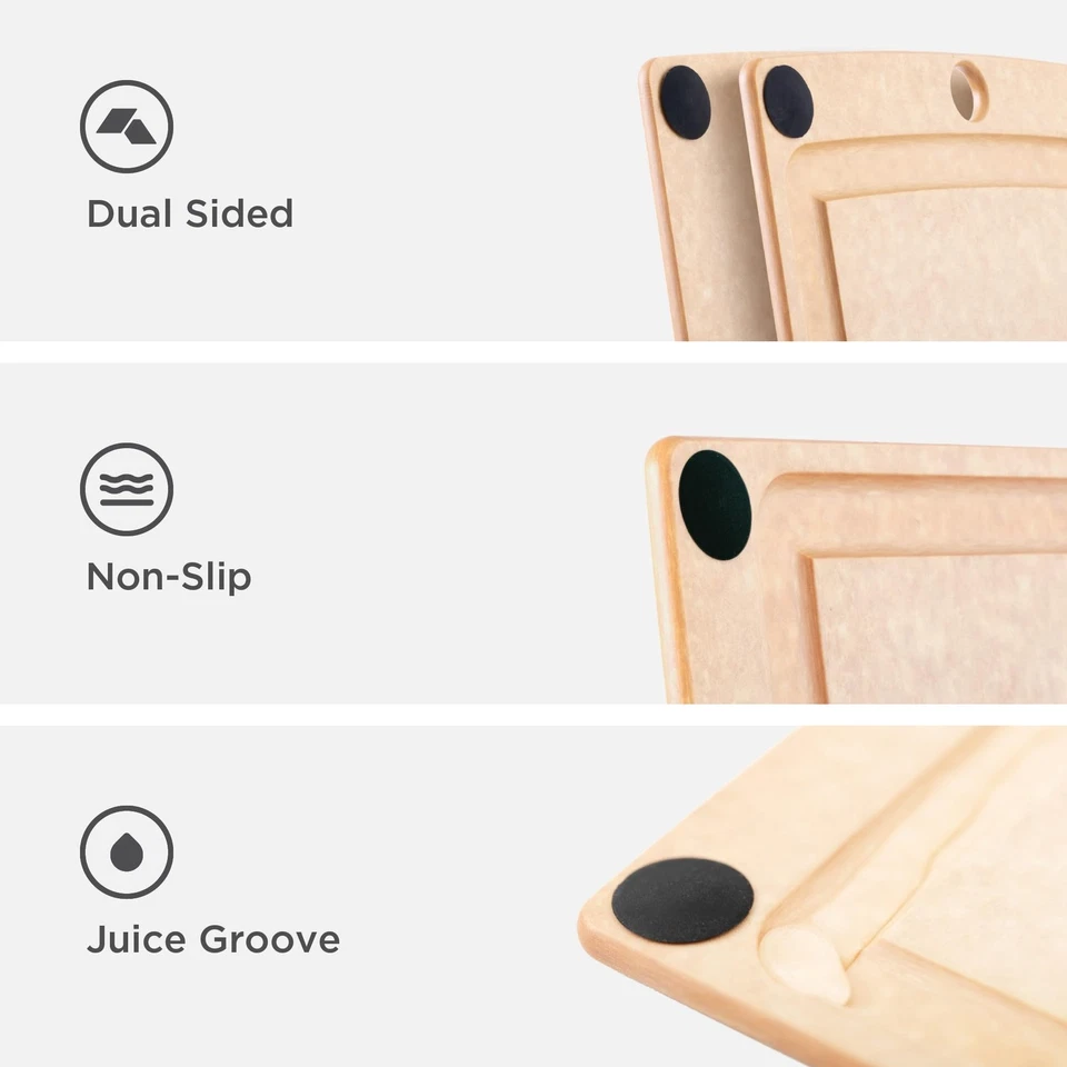 All-In-One Cutting Board with Non-Slip Feet and Juice Groove, 14.5" × 11.25",... - Image 4 of 4