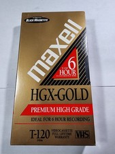Maxell HGX-GOLD Premium High Grade VHS T-120 6hr NEW Sealed Qty 1 Tape V1