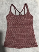 Women s PrAna Naturale Medium Tank Maroon Red Scoop Neck Strappy Top Retired