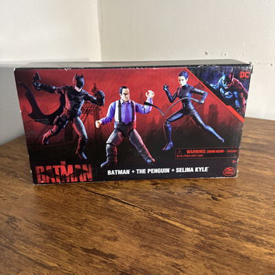 DC Comics The Batman 3-Pack 4'' Batman,Selina Kyle & The Penguin - Open Box