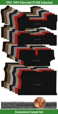 Custom Velourtex Mat Set for '92-94 Chevy K1500 Suburban w/Logo (4 pieces) #BSF