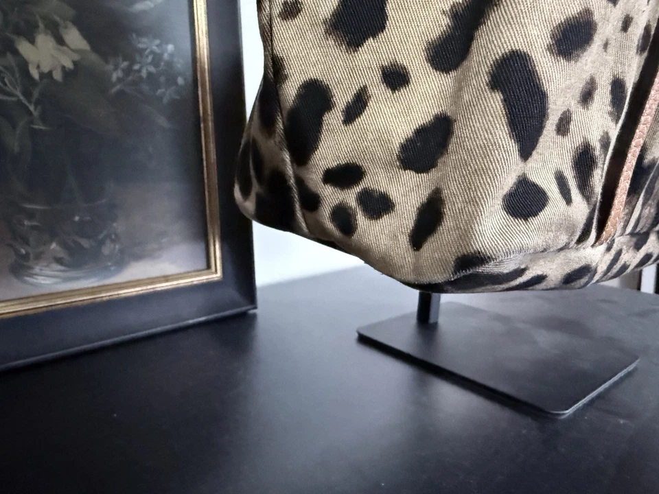 Bolso de Hombro Dolce & Gabbana Mujer Estampado de Leopardo Cuero Naranja Marrón Foto 4 de 4