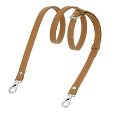 0.6" Genuine Leather Purse Strap for Bag Cool Brown, Silver Buckle 