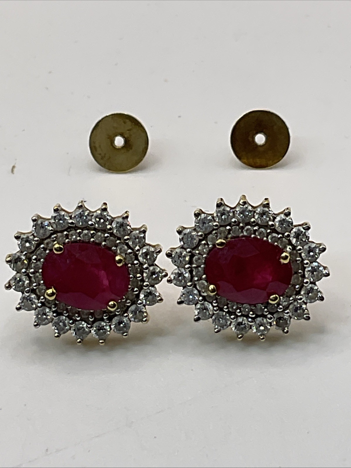 VINTAGE HANDMADE Solid 18K Yellow Gold Ruby & Dia… - image 11