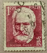 6A-Timbre France YT  304 oblitéré année 1935 "victor hugo"