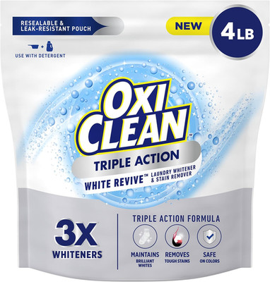 Triple Action White Revive Laundry Whitener and Stain Remover Powder, Use with D