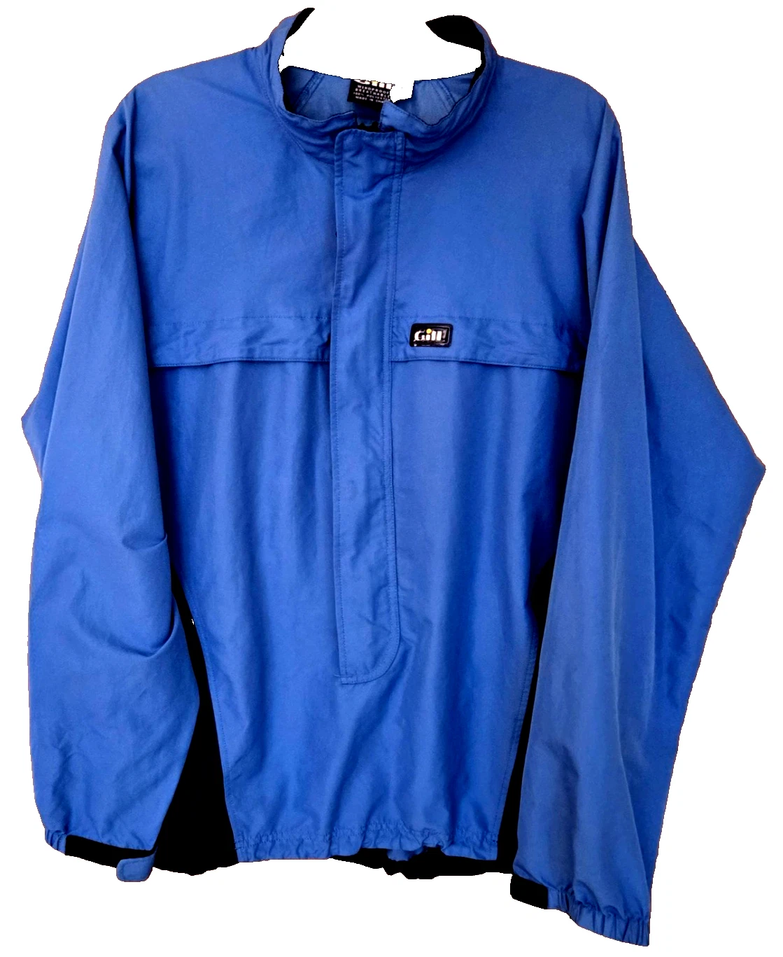 Gill Men's Large Blue Poly Jacket Zip Packable Lightweight Windproof Breathable
