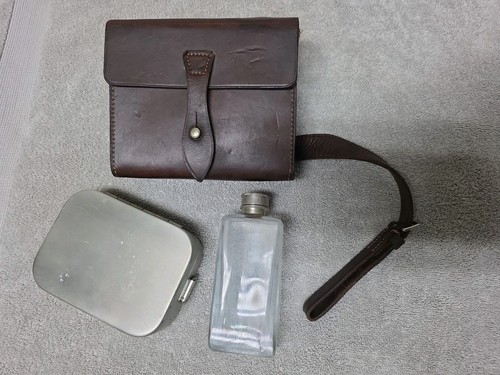 Vintage Ladies Fox Hunting English Side Saddle Leather Sandwich Case Complete 