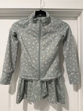 Abercrombie Kids YPB Girls 7/8 2pc Green Floral Butterfly Dress Zip Jacket