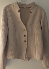 Blazer Tan Geometric Inlay M Long Sleeve Comfy