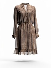 100 % Silk outer layer Mango Suit collection dress, subtle animal-print Size 6