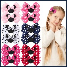 2/4Pcs Cute Bows Hair Clip for Children Boutique Cartoon Headdress Classic Woven
