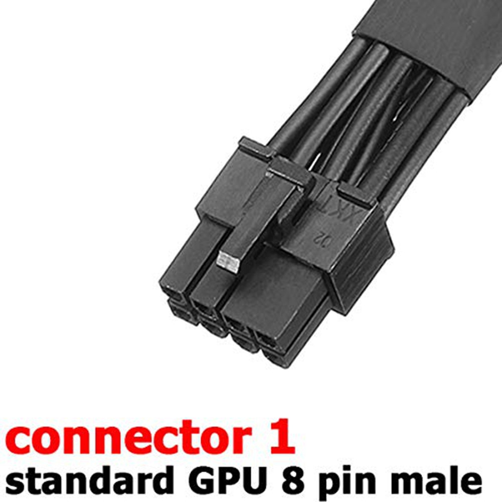 4X Dual 6 Pin Female to 8 Pin Male GPU Adapter Cable Braided Sleeved 20cm USA