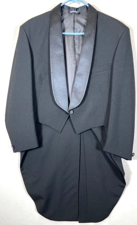 Abrigo trasero de esmoquin negro Raffinati para hombre 33-34-35R con pantalones 40R Foto 2 de 4
