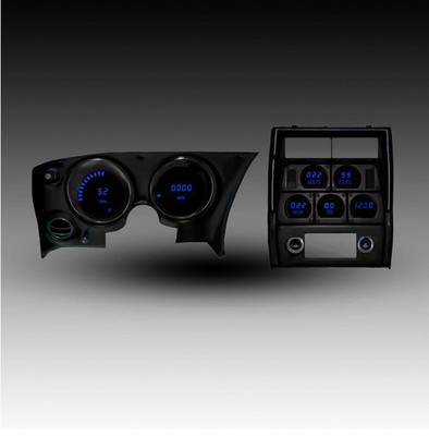Intellitronix Blue LED Digital Gauge Cluster Set For 68-77 Chevy Corvette