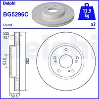 2X Delphi Bremsscheibe BG5296C FüR Ford Focus 4 HN Turnier HP HM Ecoboost Mhev