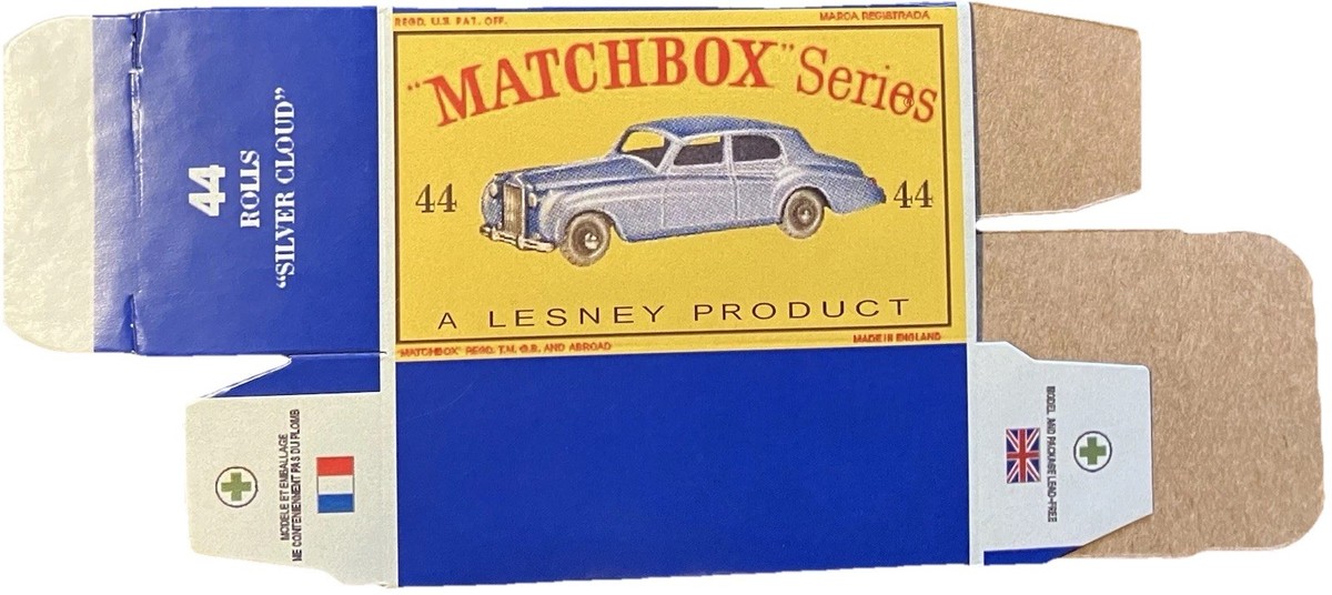Matchbox #44 Rolls Royce Silver Cloud '61-'65 Type D Repro Box | eBay