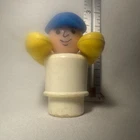 Vintage Fisher Price Little People HOUSE BOAT CAPTAIN #985 Blue  +Life Preserver