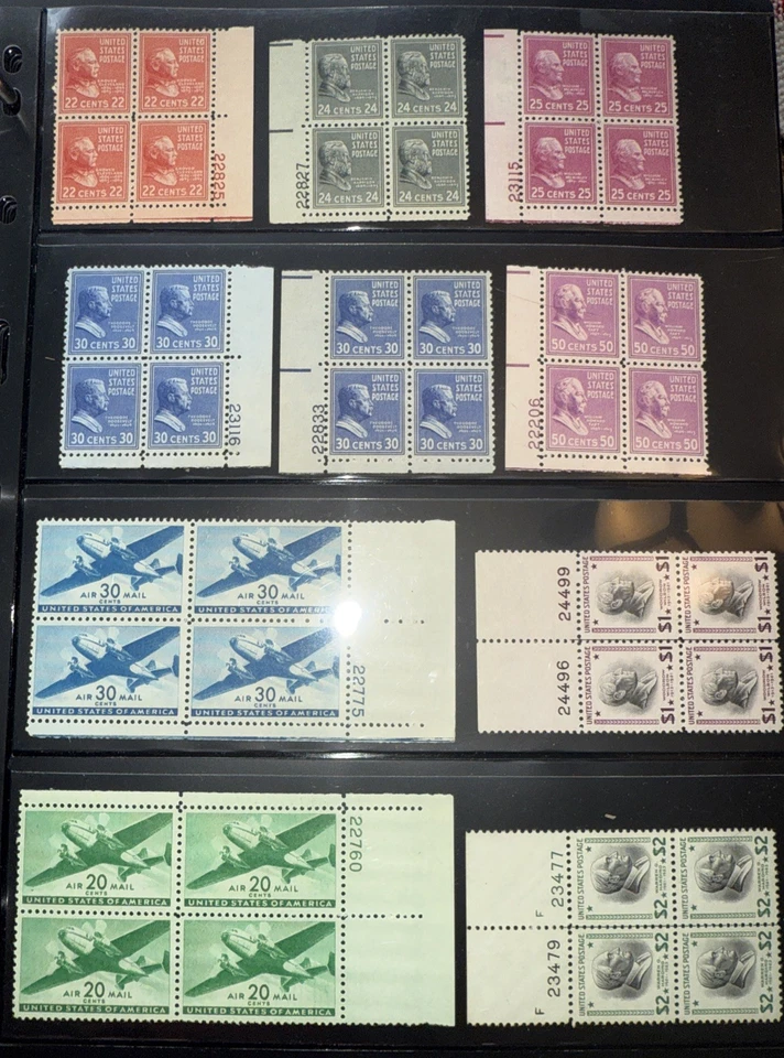 1930’s -1970’s US Stamp Plate blocks MNH OG - Image 3 of 4
