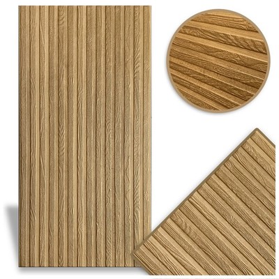 Lamellen Wandpaneele 3D Wandverkleidung Dekorplatten Gold Paneele 100x50cm