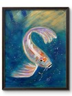 SPARKLING WHITE KOI FISH 14x11 ORIGINAL CONTEMPORARY EXPRESSIONISM ART — photo 1