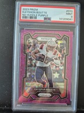2023 Panini Prizm Rookie No Huddle Purple Prizm /35 Kayshon Boutte #370 PSA 9