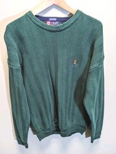Vintage 90s Chaps Ralph Lauren Knit Crew Neck Sweater Large Green Crest