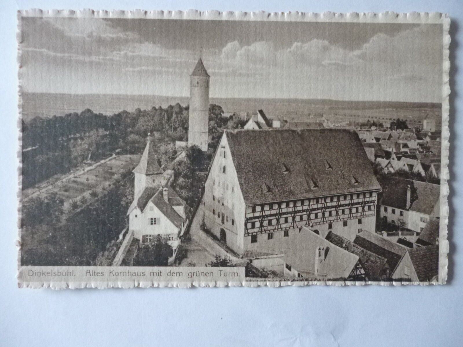 Ansichtskarte Dinkelsbühl Altes Kornhaus mit dem grünen Turm