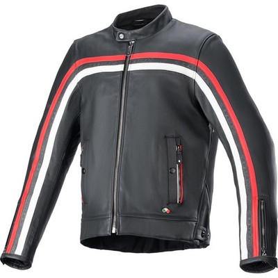 Alpinestars Dyno Leather Jacket - Black/Ruby Red/Ecru - 4X-Large 3103924-1316-4X