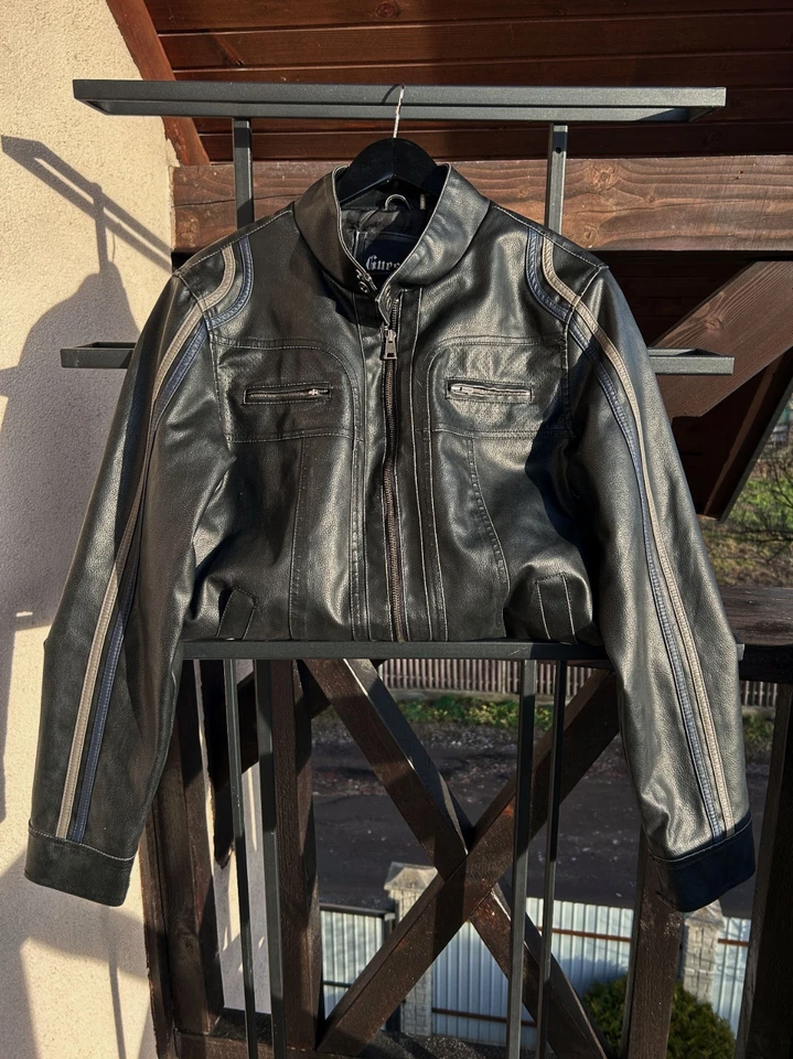 VTG Streetwear Vintage Japanese STYLE Racing Leather GUESS Jacket - Image 3 of 4