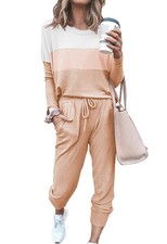 Women Casual 2 PCS Outfit Long Pant Set Sweatsuits Tracksuits Loungewear