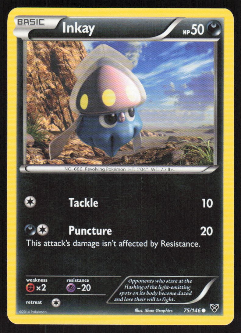 Inkay 75/146 Common XY Pokemon Lightly Played