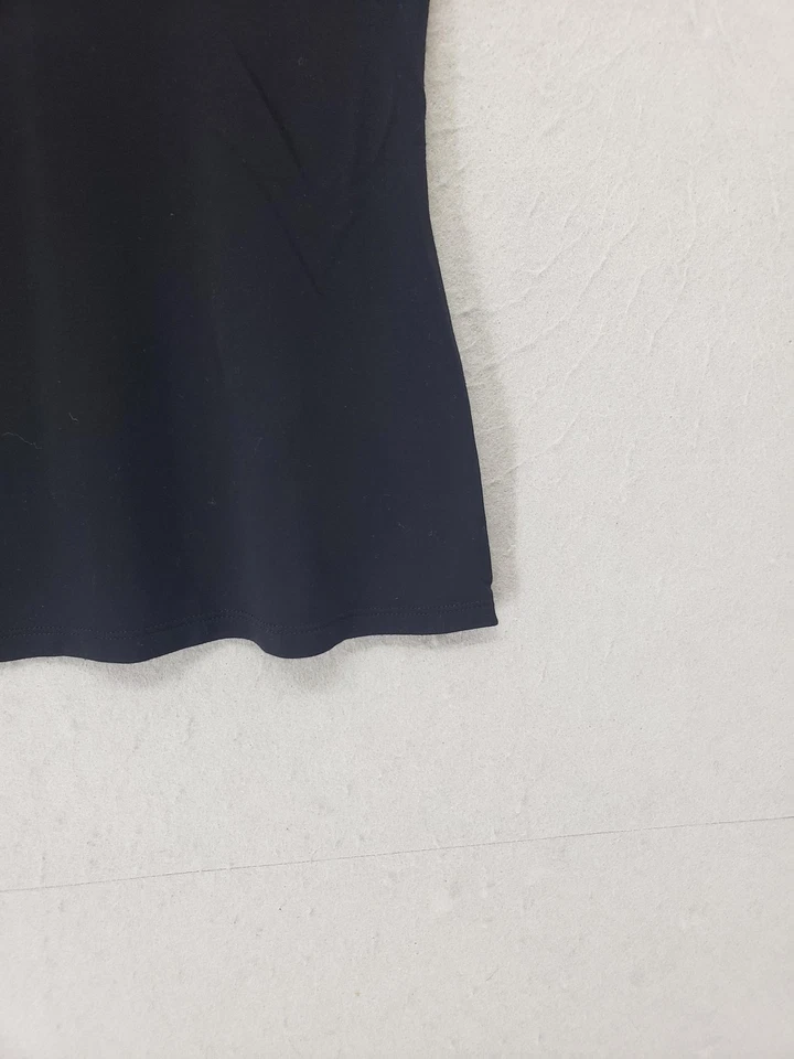 Camiseta sin mangas H&M Top para mujer pequeña negra sin mangas cuello tortuga elástica ajustada Foto 4 de 4