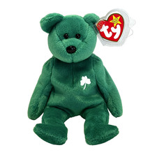 Ty Beanie Baby Erin the Irish Bear 1997 NWT and Tag Protector White Shamrock