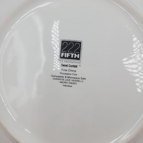 222 Fifth Sweet Confetti Salad Dessert Plates Set PTS Tableware - Picture 7 of 9