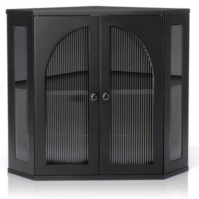 Thalomely Corner Bread Box for Kitchen Countertop, Double Extra Large, Black