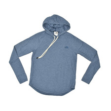 The North Face Women Blue Heather Long Sleeve Pullover Sweatshirt Hooded Size S