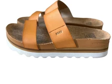 Tan Flip Flops Reef Vista Hi Women's Cushion Cloud Comfort Slip On Size 8