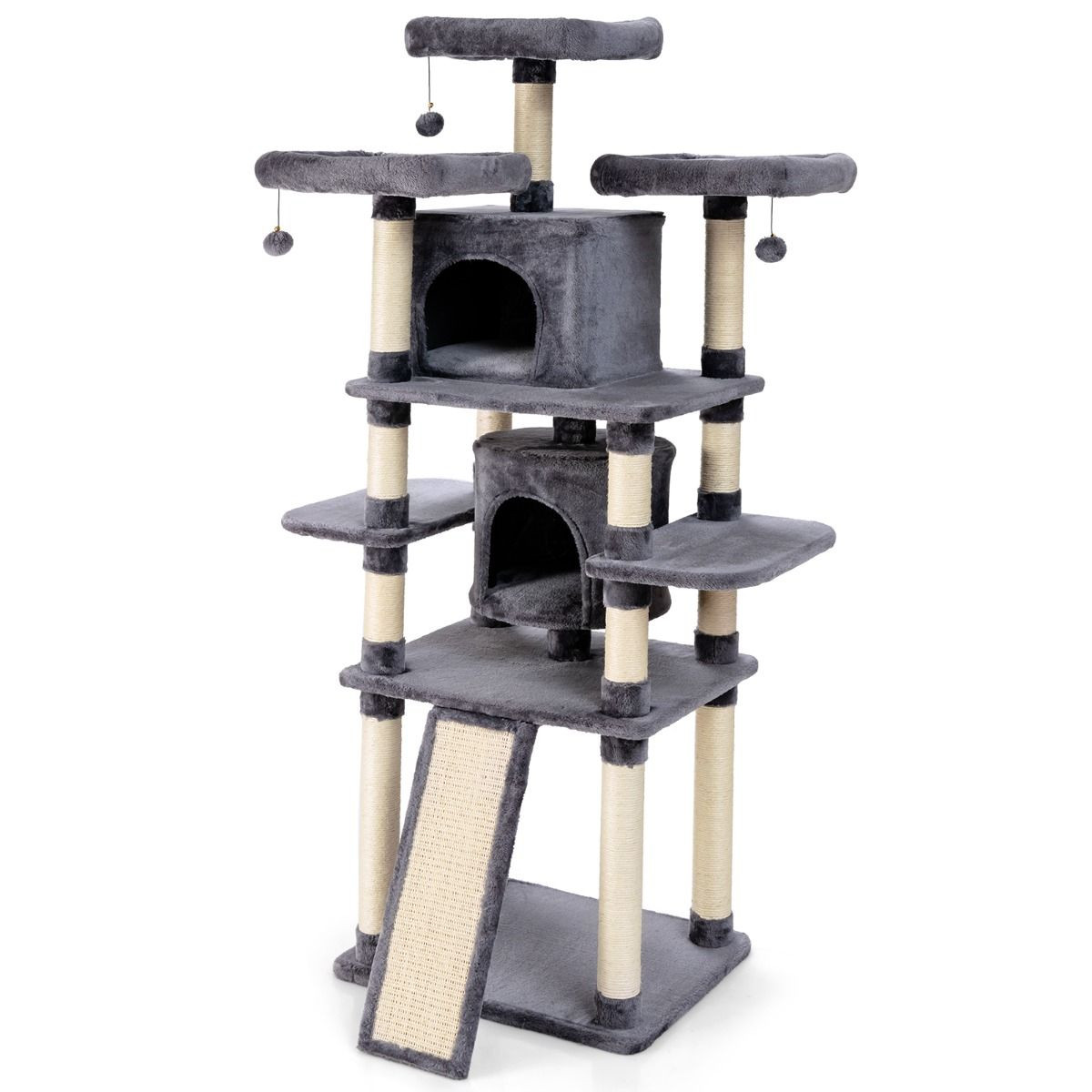 Arbre à chat anti-griffures canapé 170cm avec 3 perchoirs