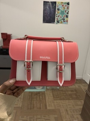 GRAFEA Micro Small Leather Satchel Shoulder Bag Red White Hearts