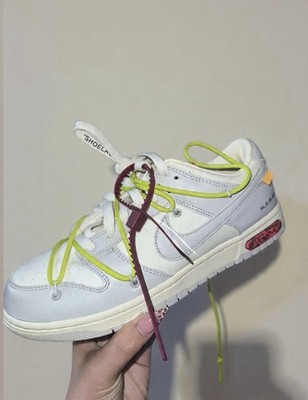 Nike Dunk Low Off-White White Yellow Low Top Men's Athletic Sneakers