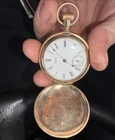 New ListingWaltham Full Hunter Gold Filled Pocket Watch White Roman Dial Manual Seconds