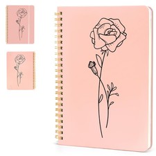 AmorBeBe Spiral Notebook Lined for Women  Men, 100 GSM thick 140 Pink 7