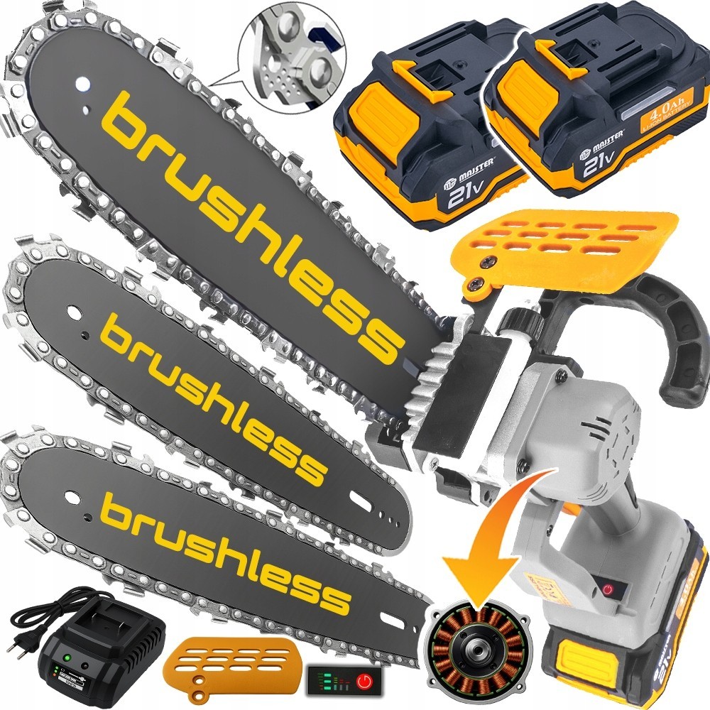 Tronçonneuse sans fil Majster 20V pour couper les bûches sans fatigue ni cordon
